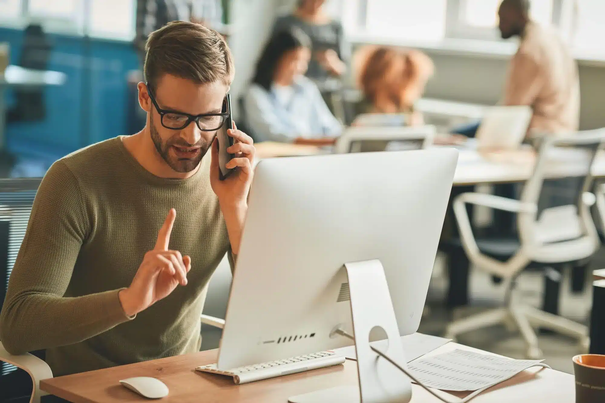 Person-attending-Business-Call Person attending Business Call