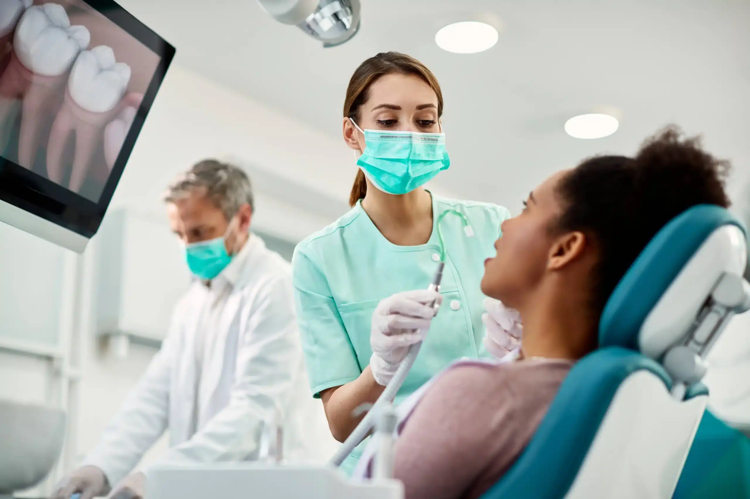 nurse-preparing-patient-for-dental-procedure Virtual Receptionists for Dental Practice