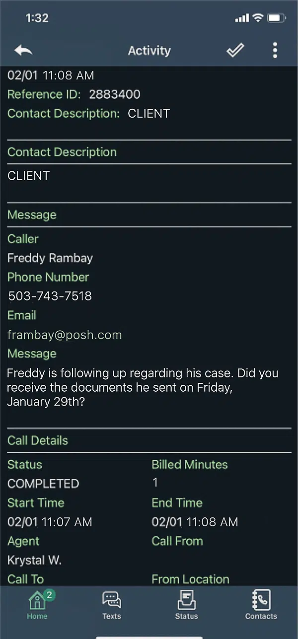 Activity Records Feature in Posh App