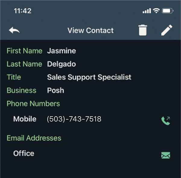 Save Contact Feature in Posh App Save Contact Feature in Posh App