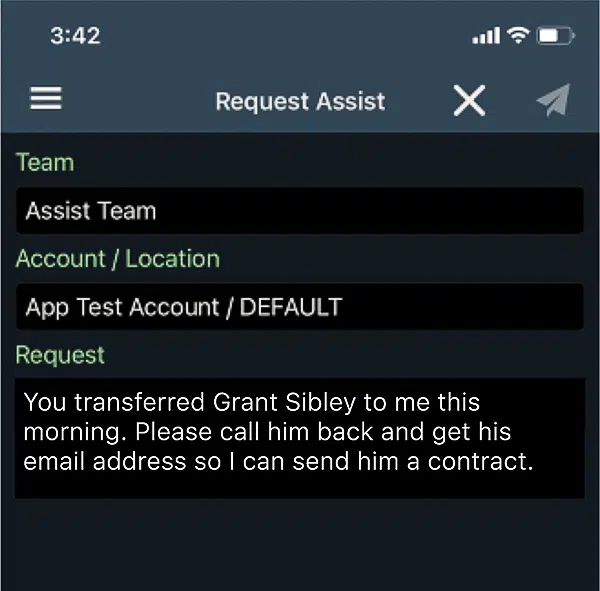 Request assistance