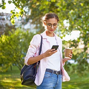 Lady using Posh app for Productivity Lady using Posh app for Productivity
