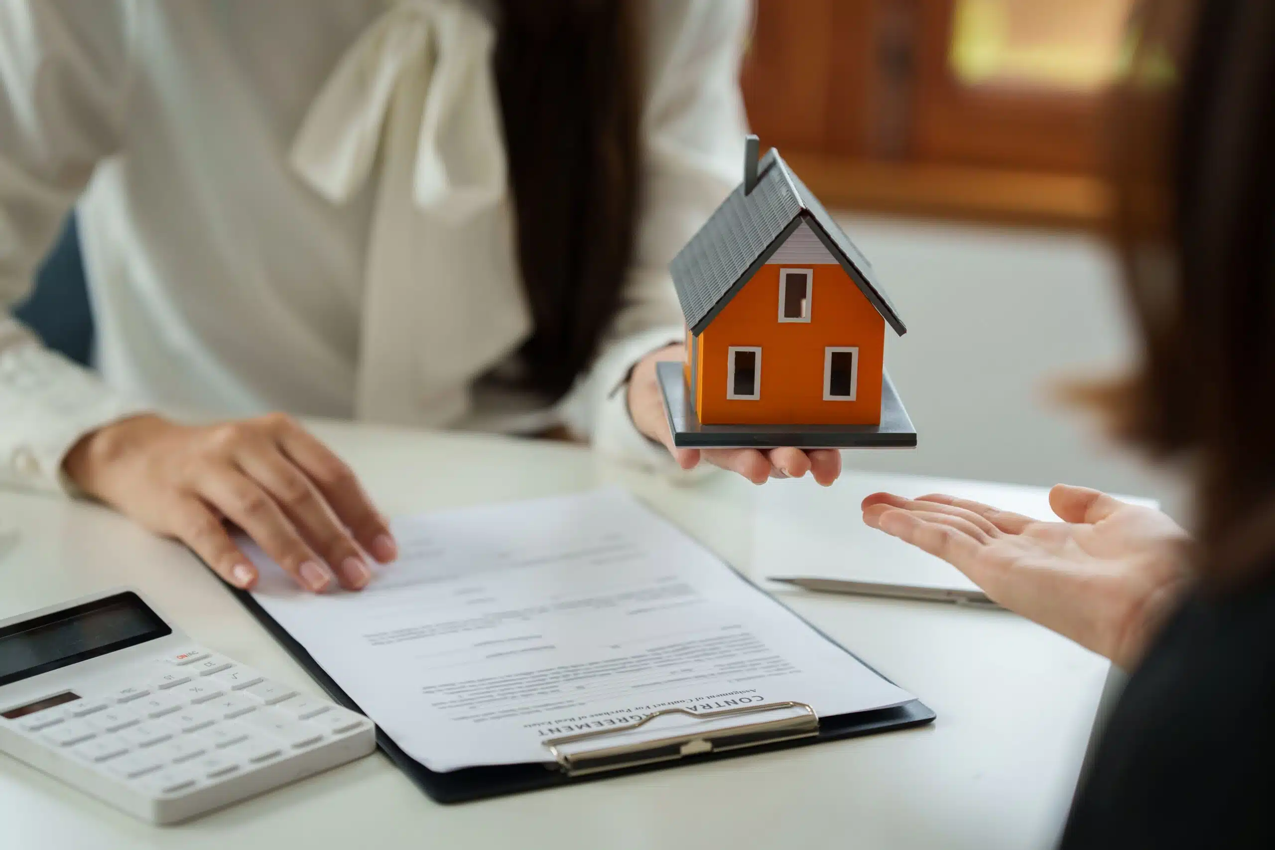 real estate agent with customer
