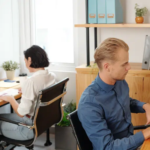 Employee working in Small Business Office