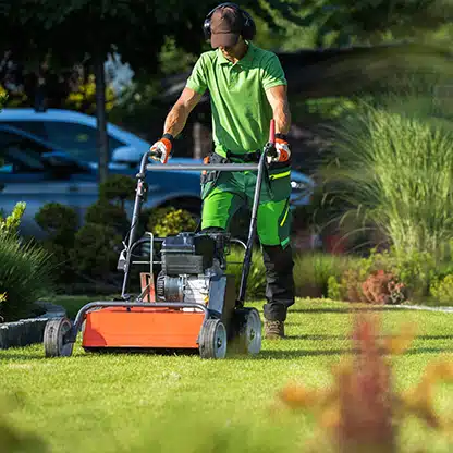 landscaper taking care of Lawn