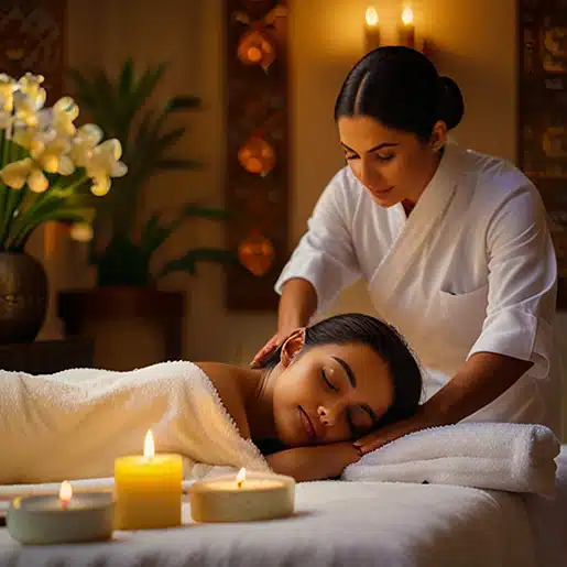 Practitioner at a holistic healing center with support from a virtual receptionist for holistic healing